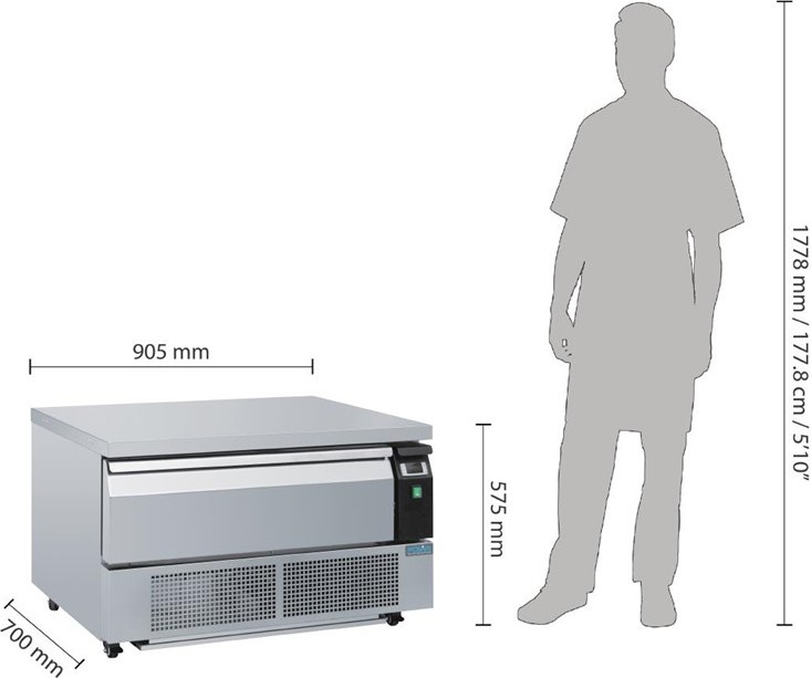  Polar U-Series Single Drawer Counter Fridge Freezer 2xGN 