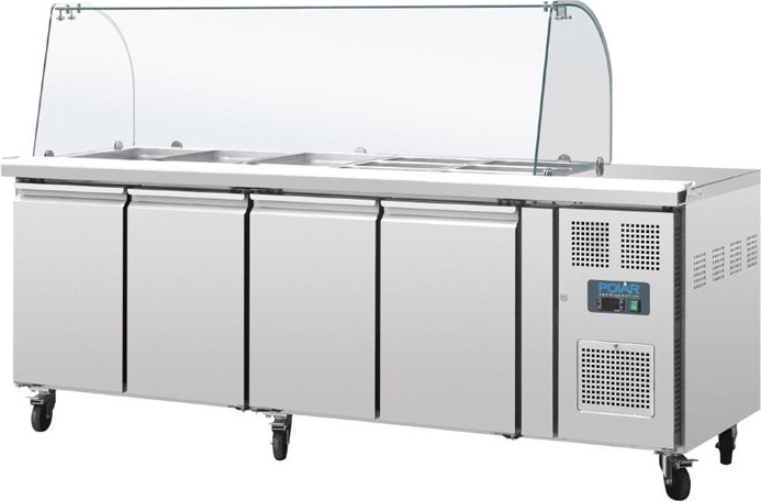  Polar U-Series Four Door Refrigerated Gastronorm Saladette Counter 