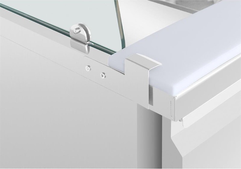  Polar U-Series GN Saladette Counter with Square Sneeze Guard 4 Door 