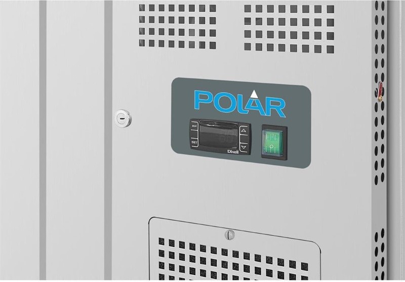  Polar U-Series GN Saladette Counter with Square Sneeze Guard 4 Door 