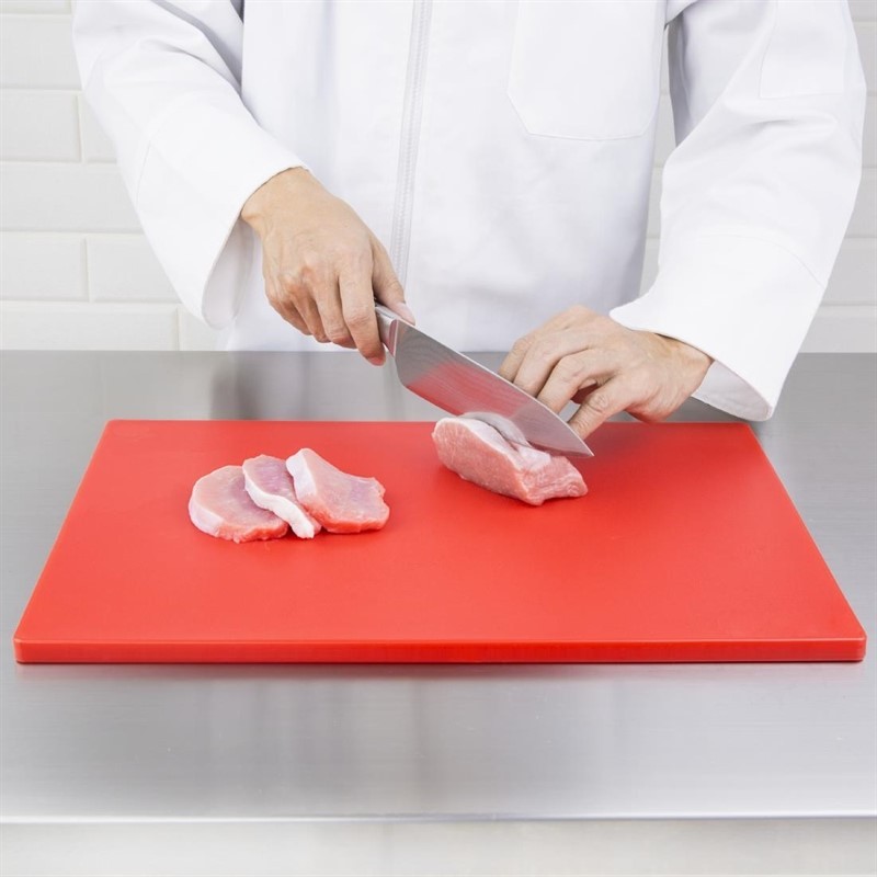  Hygiplas Extra Thick Low Density Red Chopping Board Standard 