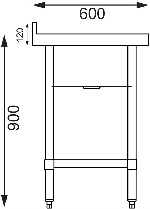  Vogue Stainless Steel Midi Pot Wash Sink with Undershelf 