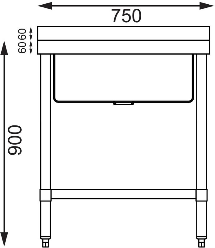  Vogue Stainless Steel Midi Pot Wash Sink with Undershelf 