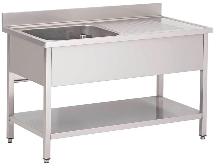  Gastro M Gastro-M S/S sink with undershelf and rear upstand 