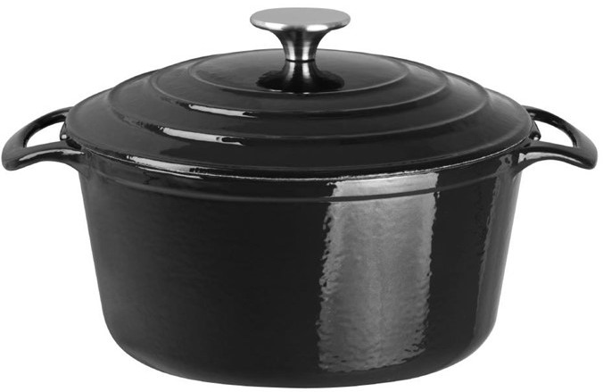  Vogue Black Round Casserole Dish 3.2Ltr 
