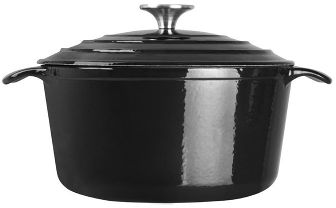  Vogue Black Round Casserole Dish 3.2Ltr 