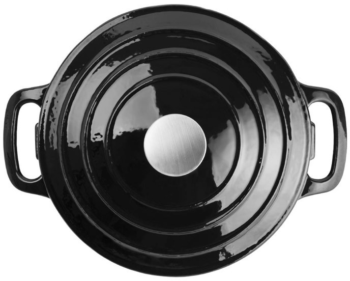  Vogue Black Round Casserole Dish 3.2Ltr 