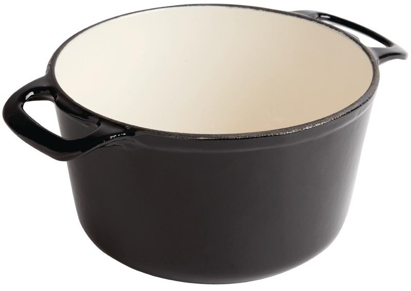  Vogue Black Round Casserole Dish 3.2Ltr 