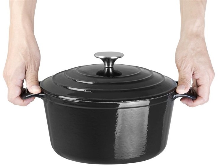  Vogue Black Round Casserole Dish 4Ltr 