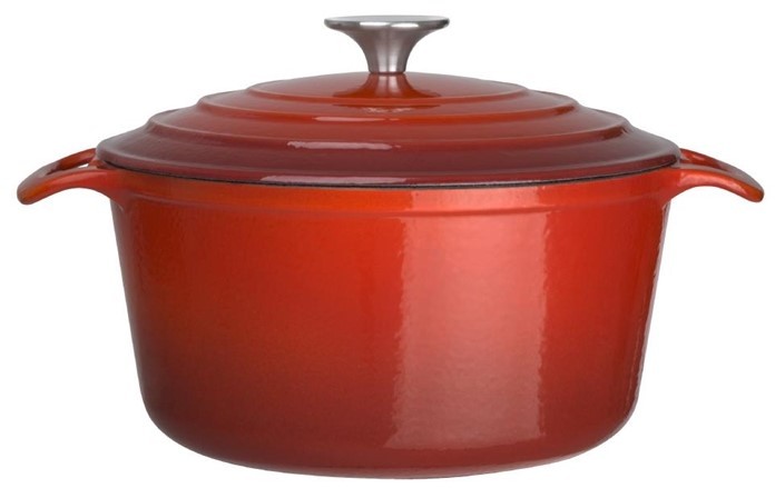  Vogue Red Round Casserole Dish 4Ltr 