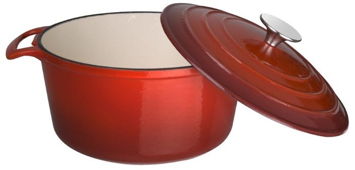  Vogue Red Round Casserole Dish 4Ltr 
