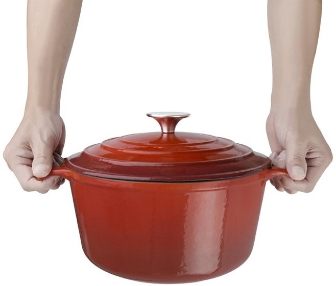  Vogue Red Round Casserole Dish 4Ltr 