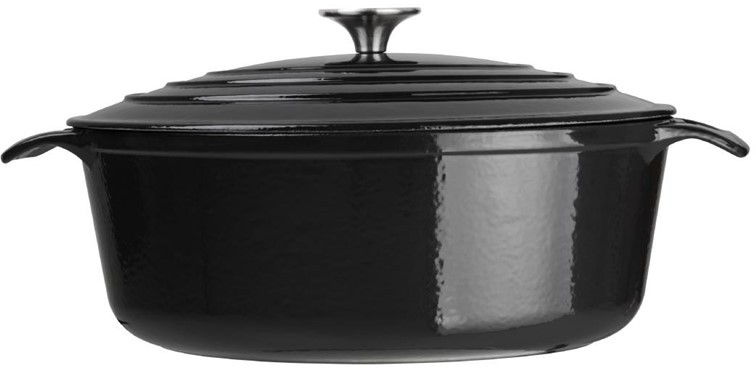  Vogue Black Oval Casserole Dish 5Ltr 