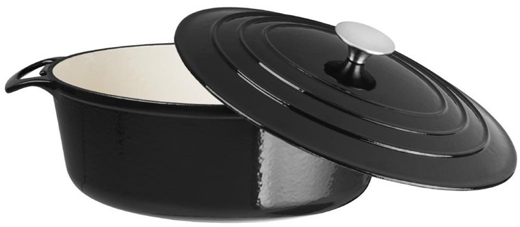  Vogue Black Oval Casserole Dish 5Ltr 