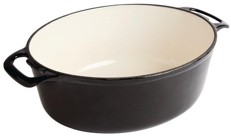  Vogue Black Oval Casserole Dish 6Ltr 
