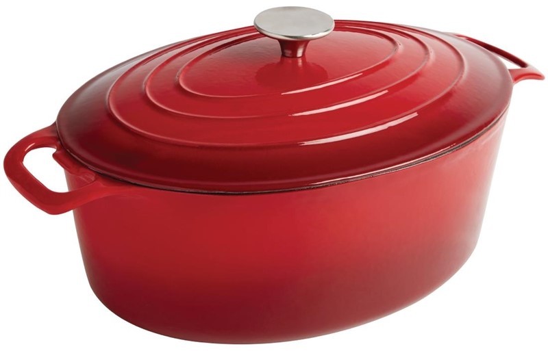  Vogue Red Oval Casserole Dish 5Ltr 