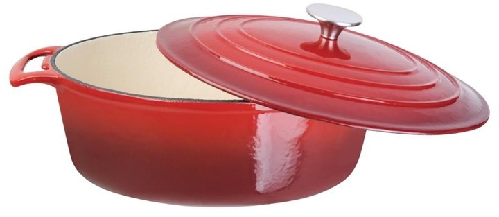  Vogue Red Oval Casserole Dish 6Ltr 