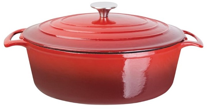  Vogue Red Oval Casserole Dish 6Ltr 