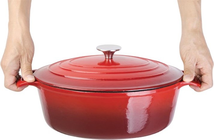  Vogue Red Oval Casserole Dish 6Ltr 