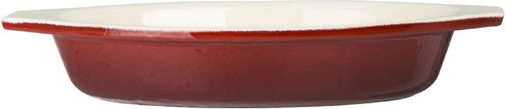  Vogue Red Oval Cast Iron Gratin Dish 650ml 