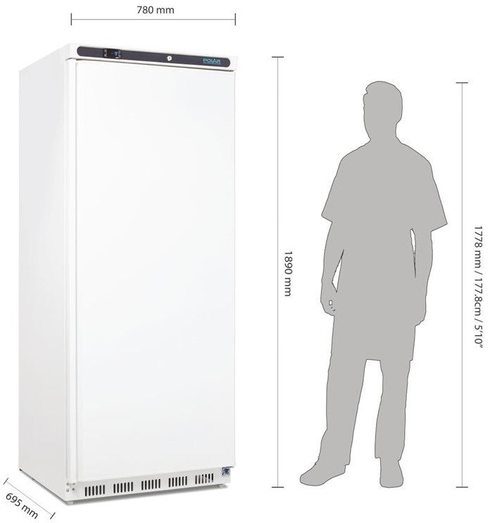  Polar C-Series Upright Freezer White 600Ltr 