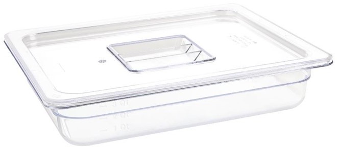  Vogue Polycarbonate 1/2 Gastronorm Container 65mm Clear 