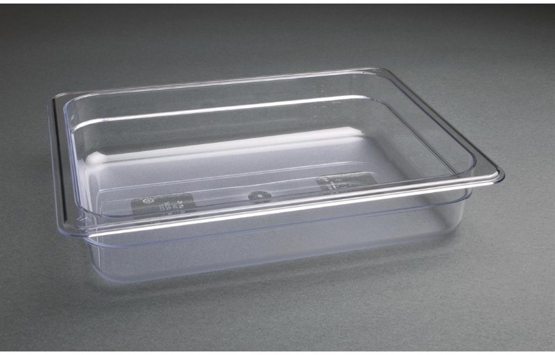  Vogue Polycarbonate 1/2 Gastronorm Container 65mm Clear 