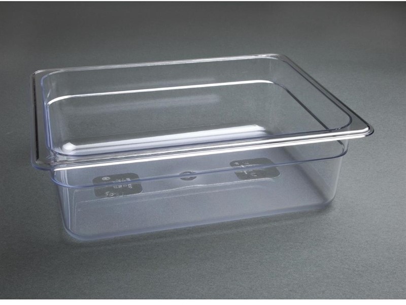  Vogue Polycarbonate 1/2 Gastronorm Container 100mm Clear 