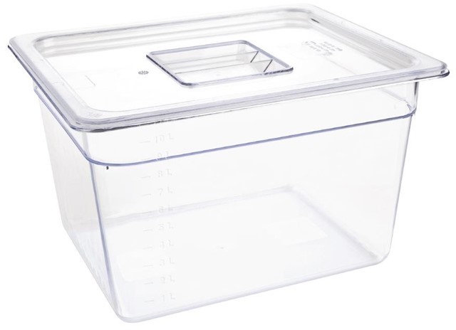  Vogue Polycarbonate 1/2 Gastronorm Container 200mm Clear 