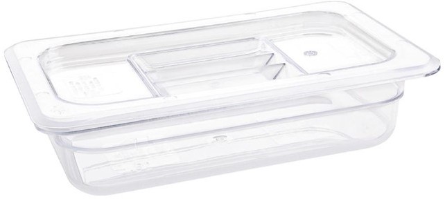  Vogue Polycarbonate 1/4 Gastronorm Container 65mm Clear 