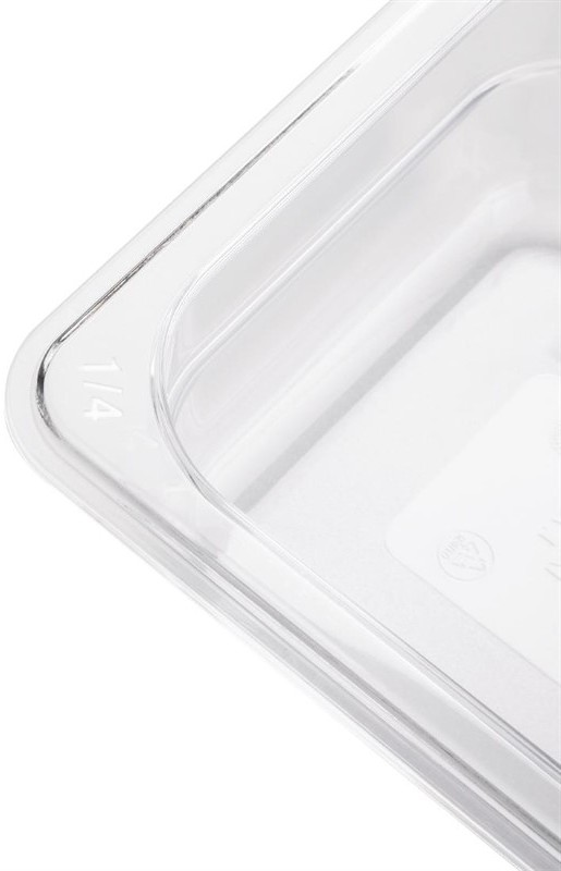  Vogue Polycarbonate 1/4 Gastronorm Container 100mm Clear 