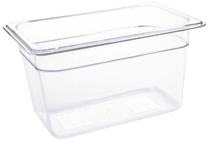  Vogue Polycarbonate 1/4 Gastronorm Container 150mm Clear 