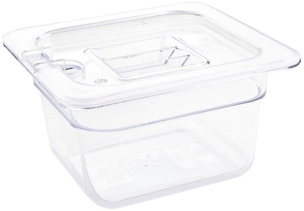  Vogue Polycarbonate 1/6 Gastronorm Container 100mm Clear 