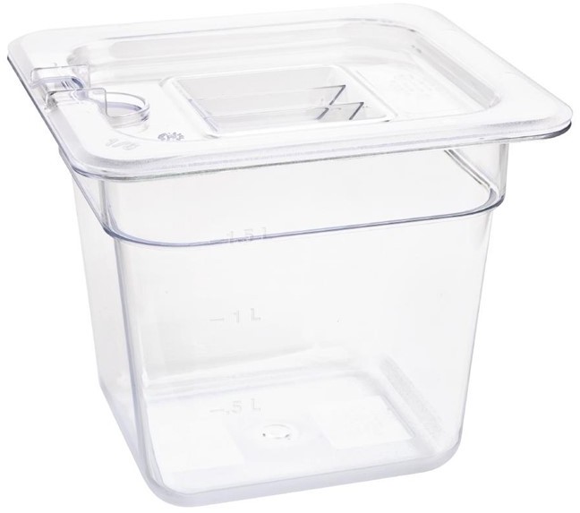  Vogue Polycarbonate 1/6 Gastronorm Container 150mm Clear 