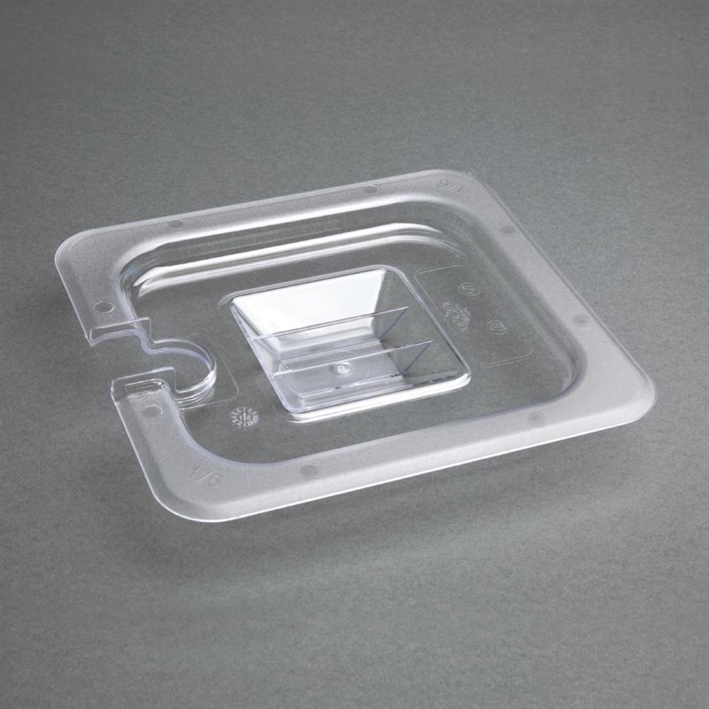 Vogue Polycarbonate 1/6 Gastronorm Lid Notched 
