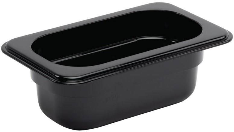  Vogue Polycarbonate 1/9 Gastronorm Container 65mm Black 
