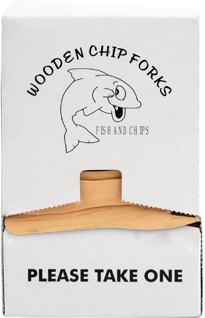  Fiesta Green Biodegradable Disposable Wooden Chip Forks (Pack of 1000) 