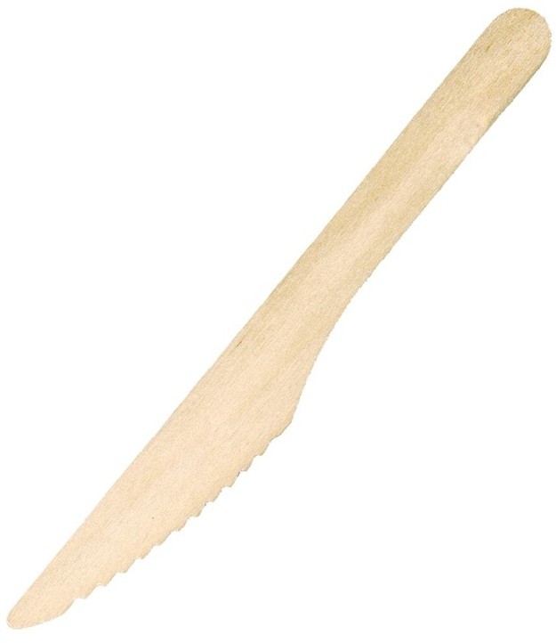  Fiesta Green Biodegradable Disposable Wooden Knives (Pack of 100) 