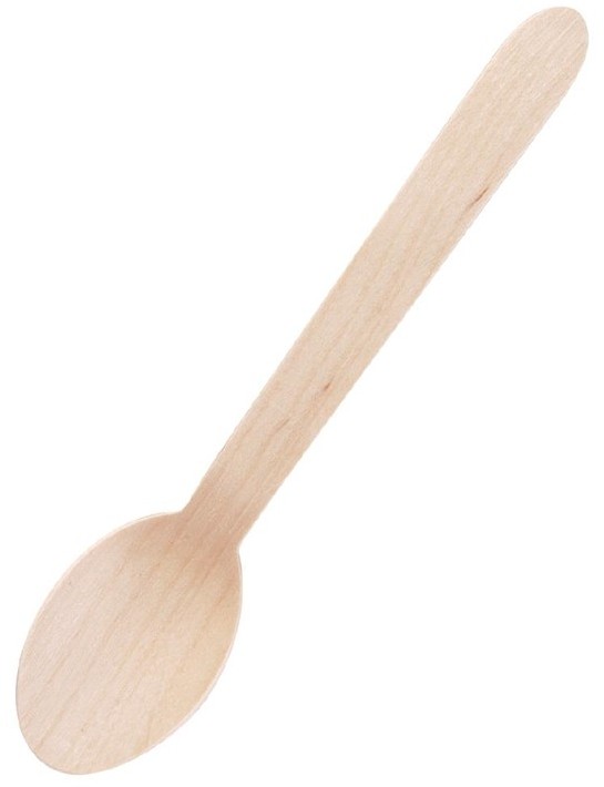  Fiesta Green Biodegradable Disposable Wooden Dessert Spoons (Pack of 100) 
