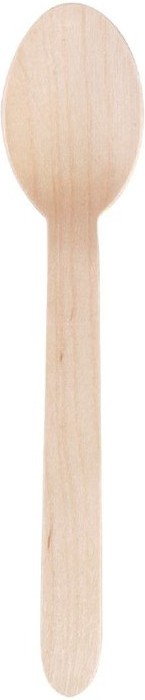  Fiesta Green Biodegradable Disposable Wooden Dessert Spoons (Pack of 100) 