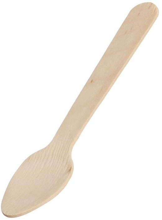  Fiesta Green Biodegradable Wooden Teaspoons (Pack of 100) 