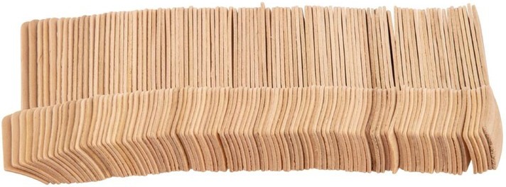  Fiesta Green Biodegradable Wooden Ice Cream Spoons (Pack of 100) 