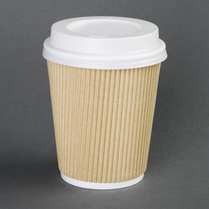  Fiesta Disposable Coffee Cup Lids White 340ml / 12oz and 455ml / 16oz (Pack of 50) 