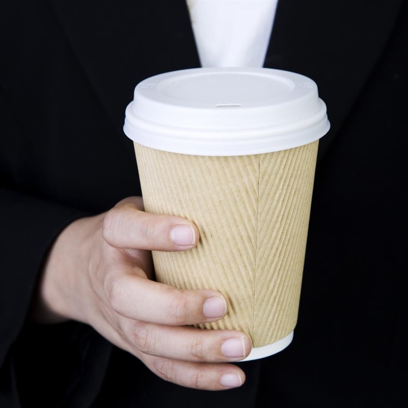  Fiesta Disposable Coffee Cup Lids White 340ml / 12oz and 455ml / 16oz (Pack of 50) 