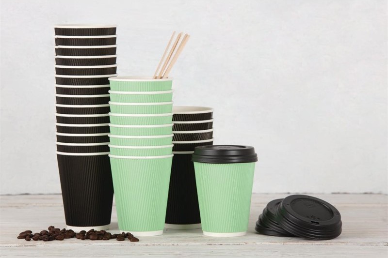  Fiesta Disposable Coffee Cup Lids Black 340ml / 12oz and 455ml / 16oz (Pack of 1000) 