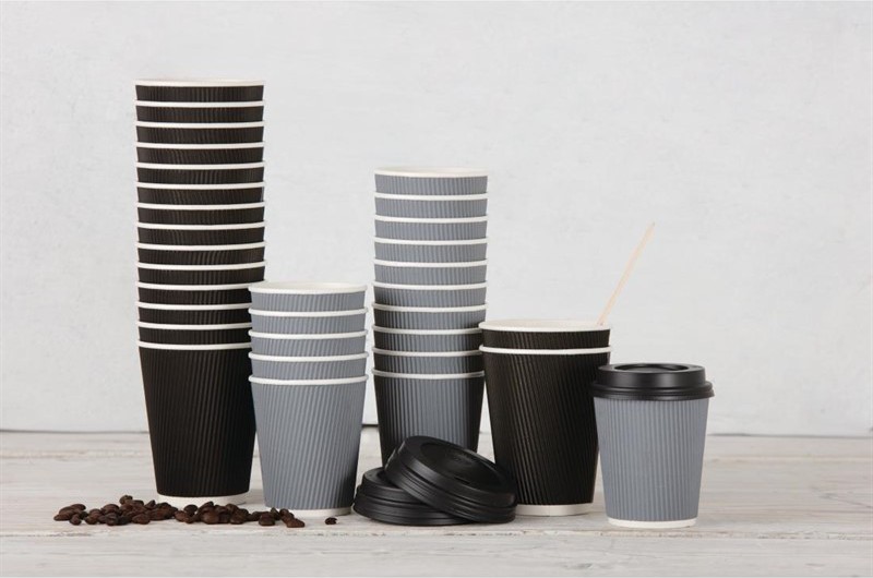  Fiesta Disposable Coffee Cup Lids Black 340ml / 12oz and 455ml / 16oz (Pack of 1000) 