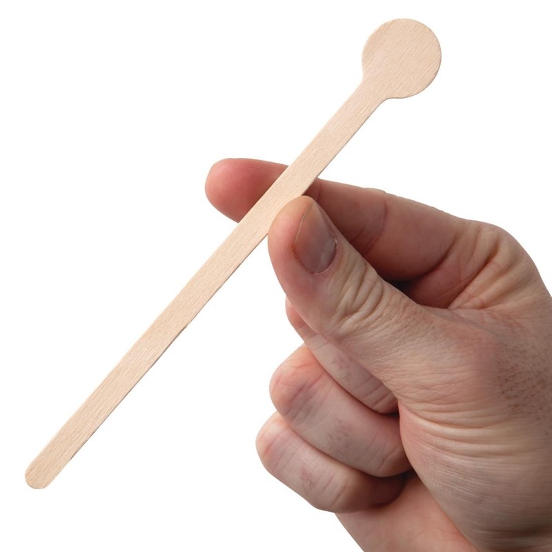  Fiesta Green Biodegradable Wooden Cocktail Stirrers 150mm (Pack of 100) 