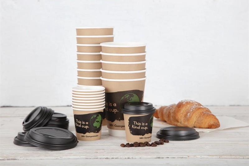  Fiesta Green Compostable Coffee Cup Lids 340ml / 12oz (Pack of 1000) 