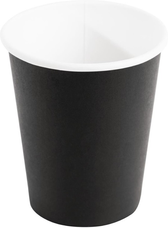  Fiesta Disposable Coffee Cups Single Wall Black 225ml / 8oz (Pack of 50) 