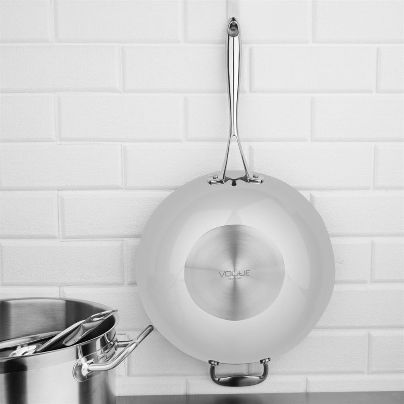  Vogue Tri Wall Wok Flat Base 305mm 